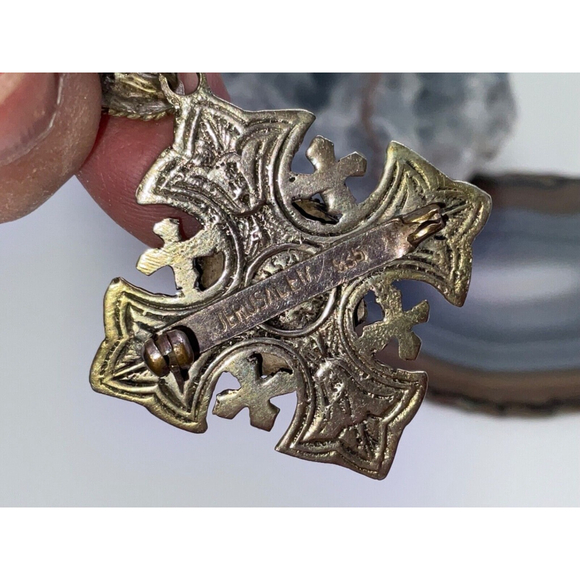 925 Sterling Silver JERUSALEM CROSS Pendant w/ 925 Chain 24” - Picture 5 of 7